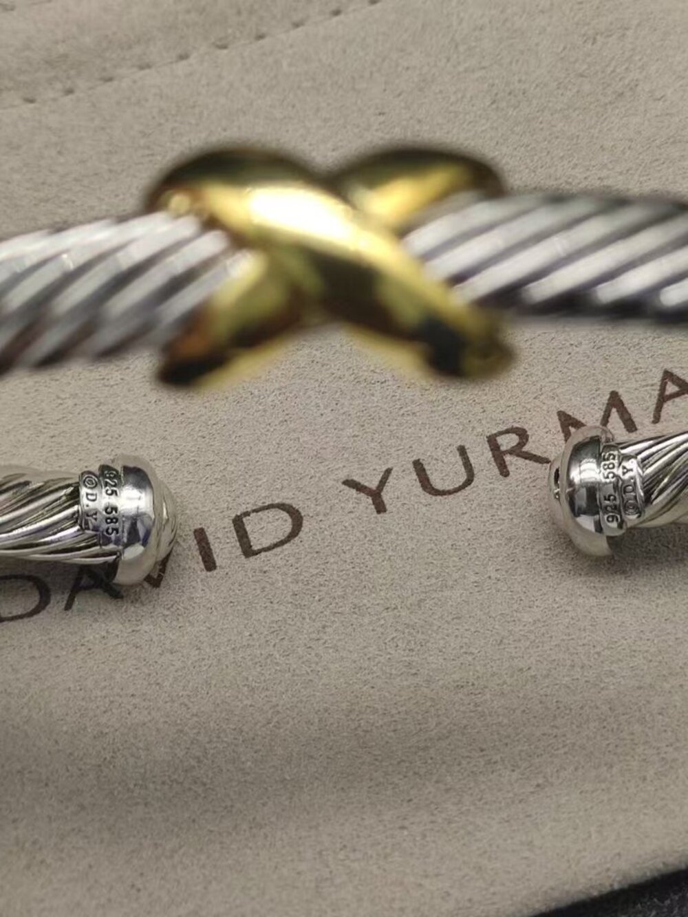 David Yurman Two-Tone X Bracelet - Picture 4 of 7